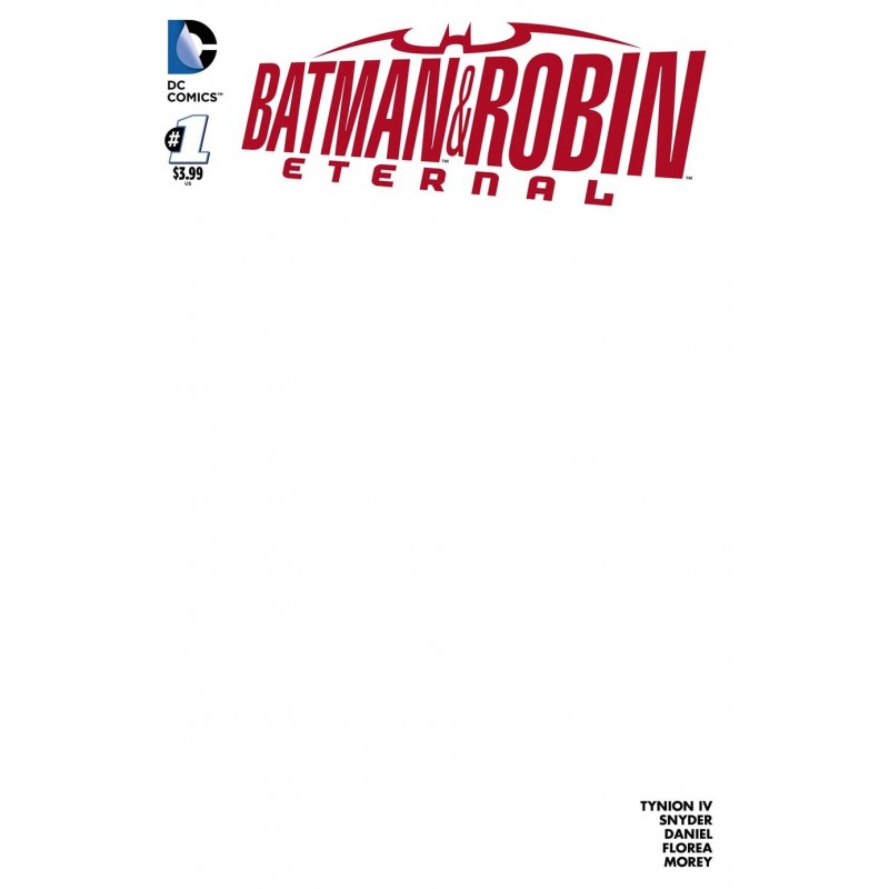 9.4 Or Better BATMAN AND ROBIN ETERNAL #1 BLANK VARIANT COVER DC COMICS 