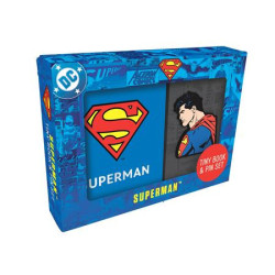 DC COMICS SUPERMAN TINY BOOK AND PIN SET