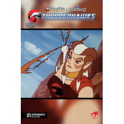 THUNDERCATS X SILVERHAWKS THUNDERHAWKS -1 CVR E ANIMATION ART VAR